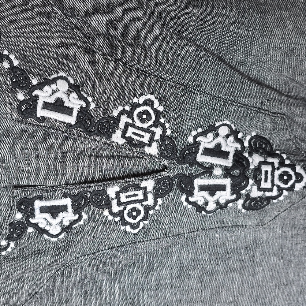 JM Collection Embroidered Linen Tunic Size 16 - Picture 4 of 9